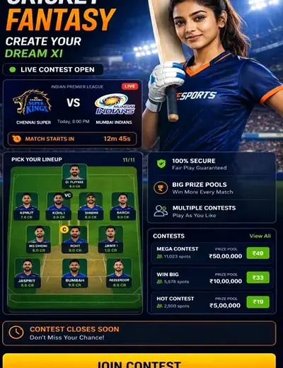 Upsaque (up saque) fantasy cricket & matchday visual 3